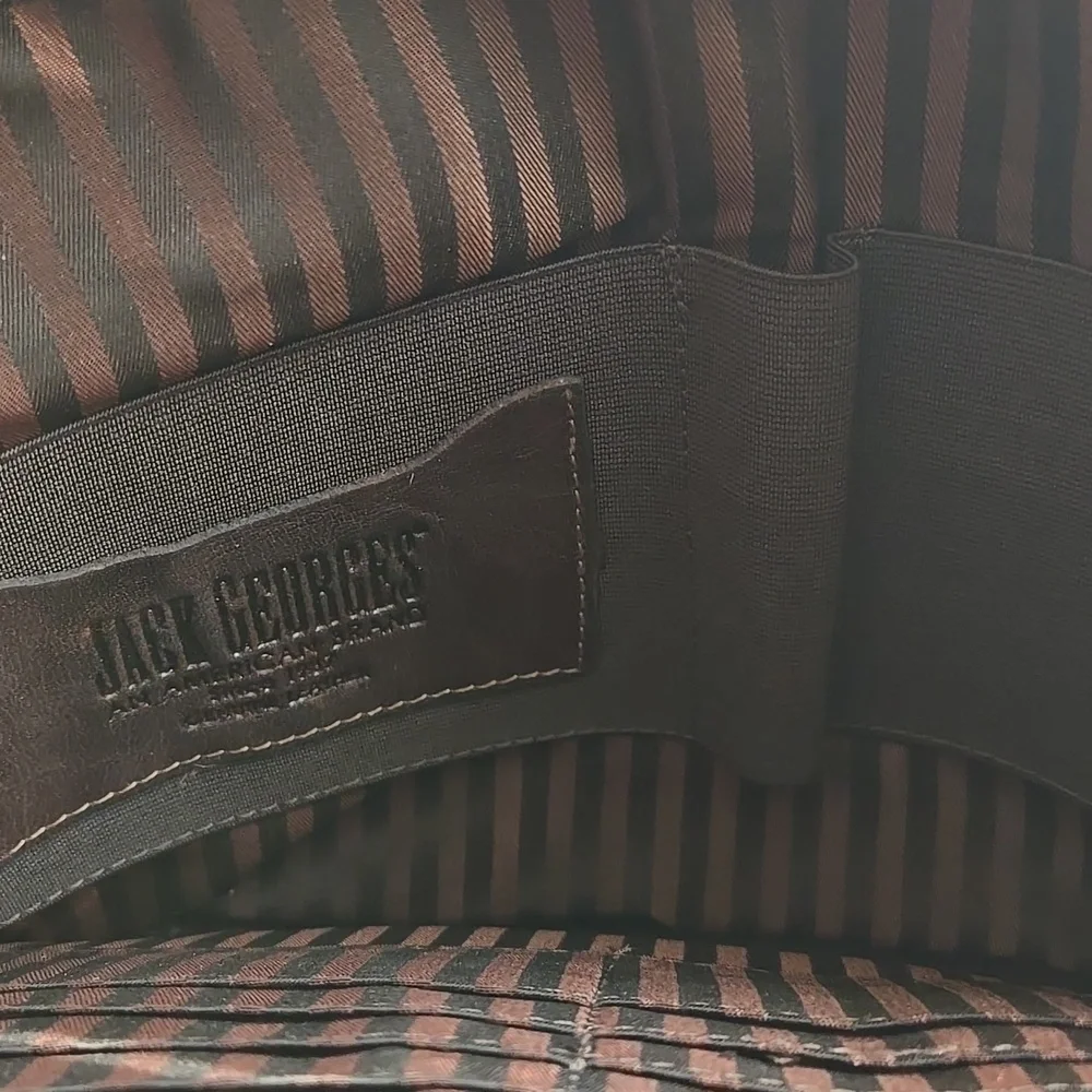 Brown Leather Jack Georges Voyager Crossbody Traveler Bag